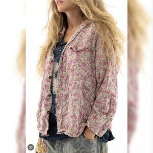 Magnolia Pearl Kelly Western Shirt Top Redbud One Size Floral Blouse NEW 44670